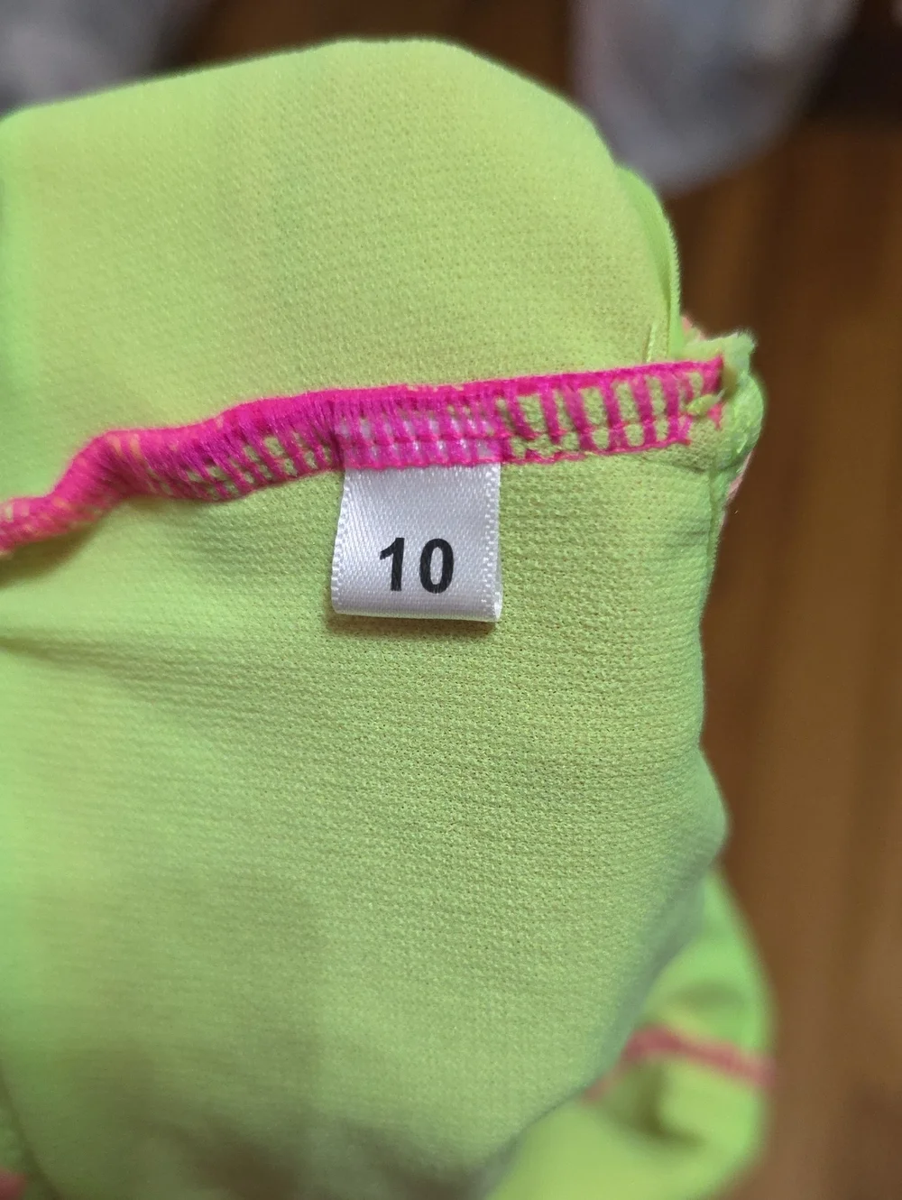 Girls' Neon Pink Two-Piece Swim Bikini with Peach & Lime Trim